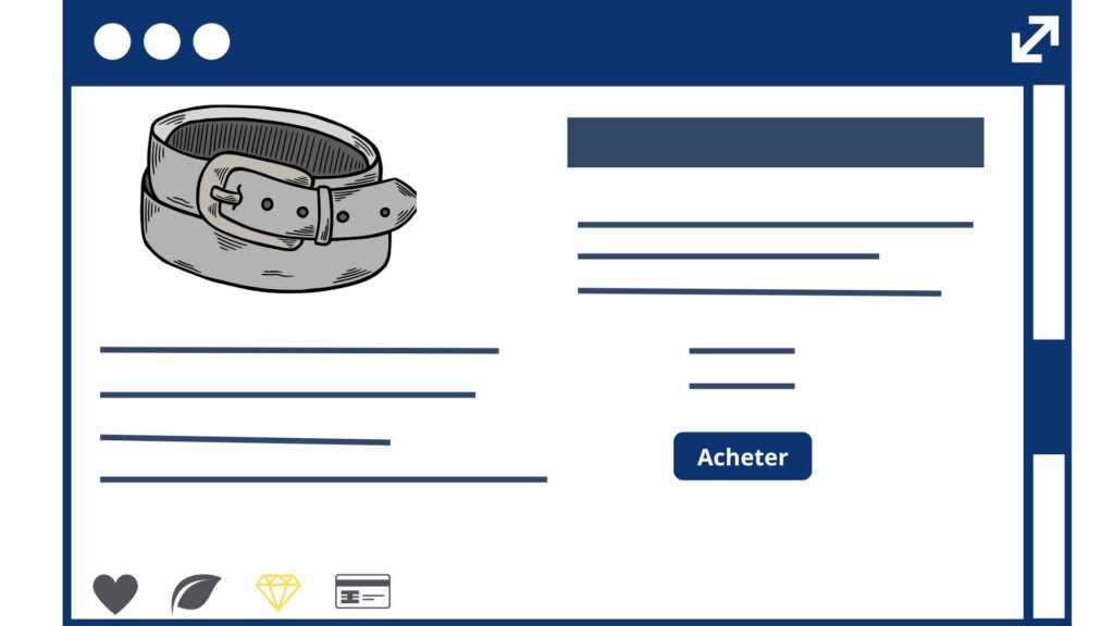 Structure d'une fiche article avec un diamant caché en bas de la page